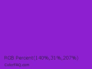 RGB Percent 55%,12%,81% Color Image