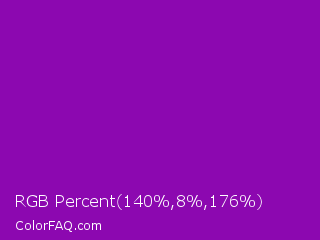 RGB Percent 55%,3%,69% Color Image