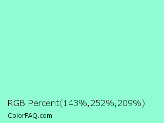 RGB Percent 56%,99%,82% Color Image