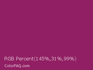 RGB Percent 57%,12%,39% Color Image