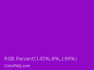 RGB Percent 57%,3%,78% Color Image
