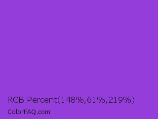 RGB Percent 58%,24%,86% Color Image