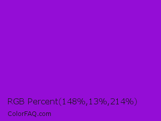 RGB Percent 58%,5%,84% Color Image