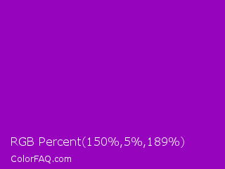 RGB Percent 59%,2%,74% Color Image