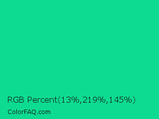 RGB Percent 5%,86%,57% Color Image