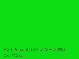 RGB Percent 5%,87%,8% Color Image