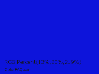 RGB Percent 5%,8%,86% Color Image