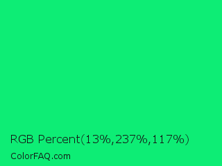 RGB Percent 5%,93%,46% Color Image