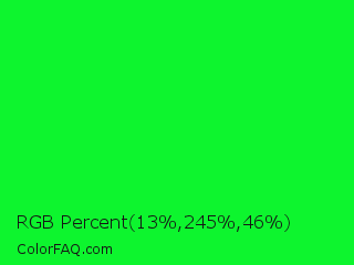 RGB Percent 5%,96%,18% Color Image