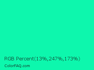 RGB Percent 5%,97%,68% Color Image