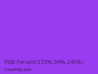 RGB Percent 60%,23%,94% Color Image