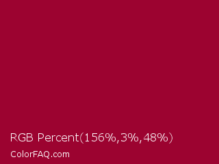 RGB Percent 61%,1%,19% Color Image