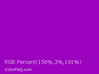 RGB Percent 61%,1%,75% Color Image