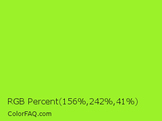 RGB Percent 61%,95%,16% Color Image