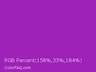 RGB Percent 62%,13%,72% Color Image