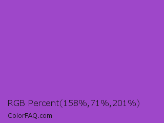 RGB Percent 62%,28%,79% Color Image