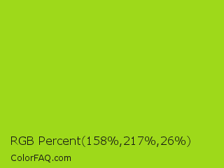 RGB Percent 62%,85%,10% Color Image