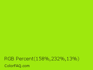 RGB Percent 62%,91%,5% Color Image