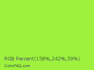 RGB Percent 62%,95%,23% Color Image
