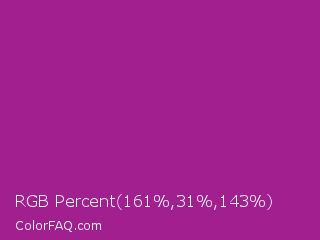 RGB Percent 63%,12%,56% Color Image
