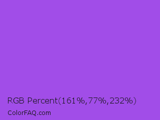 RGB Percent 63%,30%,91% Color Image