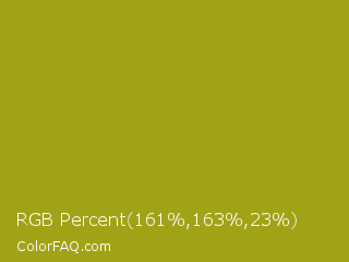 RGB Percent 63%,64%,9% Color Image