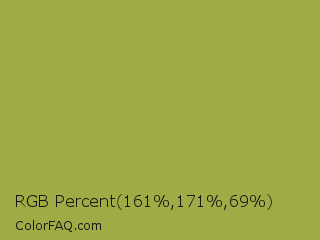 RGB Percent 63%,67%,27% Color Image