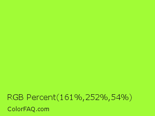 RGB Percent 63%,99%,21% Color Image