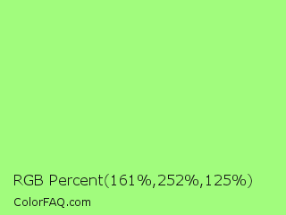 RGB Percent 63%,99%,49% Color Image