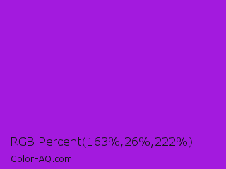 RGB Percent 64%,10%,87% Color Image