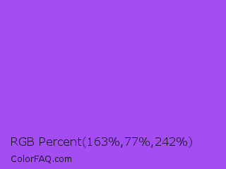 RGB Percent 64%,30%,95% Color Image