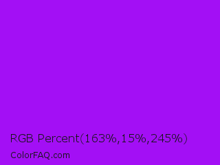 RGB Percent 64%,6%,96% Color Image