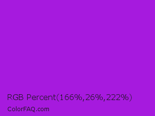 RGB Percent 65%,10%,87% Color Image