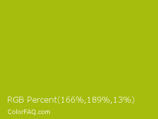 RGB Percent 65%,74%,5% Color Image