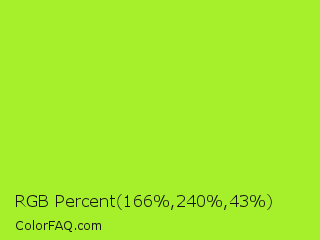 RGB Percent 65%,94%,17% Color Image