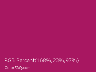 RGB Percent 66%,9%,38% Color Image