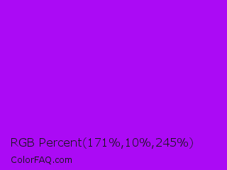 RGB Percent 67%,4%,96% Color Image