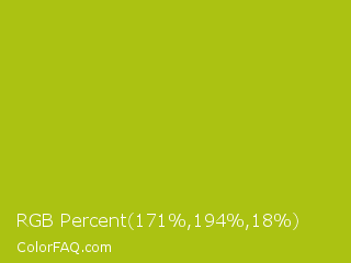 RGB Percent 67%,76%,7% Color Image