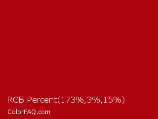 RGB Percent 68%,1%,6% Color Image