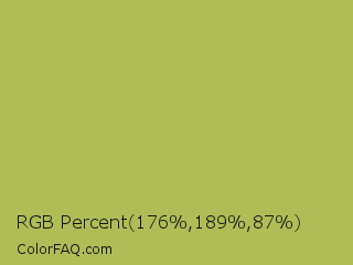 RGB Percent 69%,74%,34% Color Image