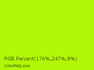 RGB Percent 69%,97%,3% Color Image