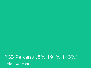 RGB Percent 6%,76%,56% Color Image