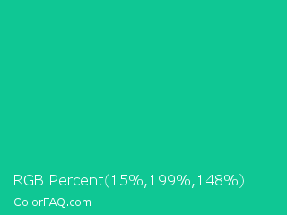 RGB Percent 6%,78%,58% Color Image