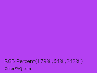 RGB Percent 70%,25%,95% Color Image
