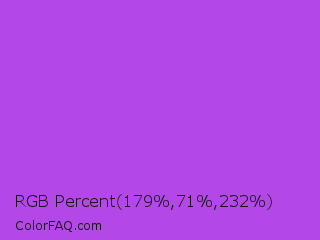 RGB Percent 70%,28%,91% Color Image