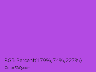 RGB Percent 70%,29%,89% Color Image