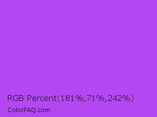 RGB Percent 71%,28%,95% Color Image