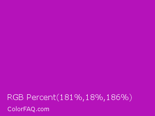 RGB Percent 71%,7%,73% Color Image