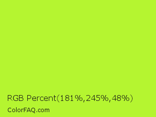 RGB Percent 71%,96%,19% Color Image