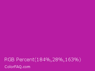 RGB Percent 72%,11%,64% Color Image